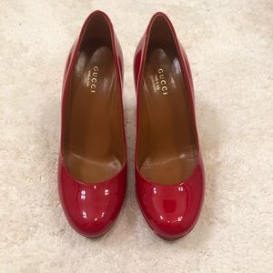 Authentic Gucci Red Patent Leather Pumps